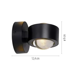 Schöner Wohnen SCHÖNER WOHNEN LED-væglampe Chia, sort, 3.000 K, op/ned