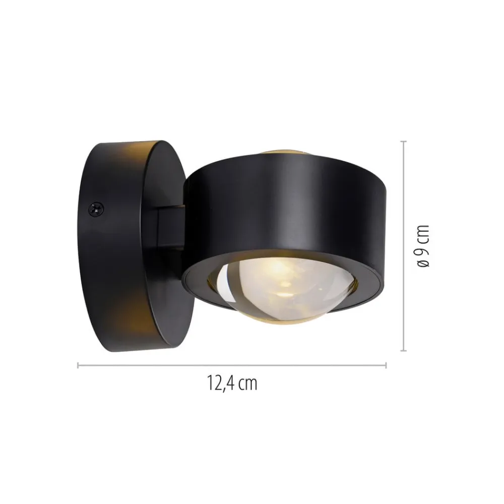 Schöner Wohnen SCHÖNER WOHNEN LED-væglampe Chia, sort, 3.000 K, op/ned