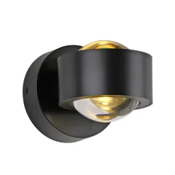 Schöner Wohnen SCHÖNER WOHNEN LED-væglampe Chia, sort, 3.000 K, op/ned