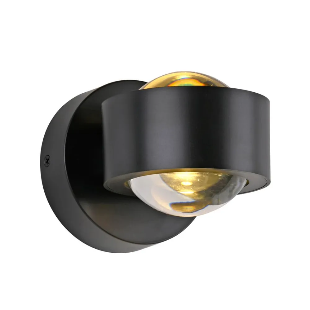 Schöner Wohnen SCHÖNER WOHNEN LED-væglampe Chia, sort, 3.000 K, op/ned