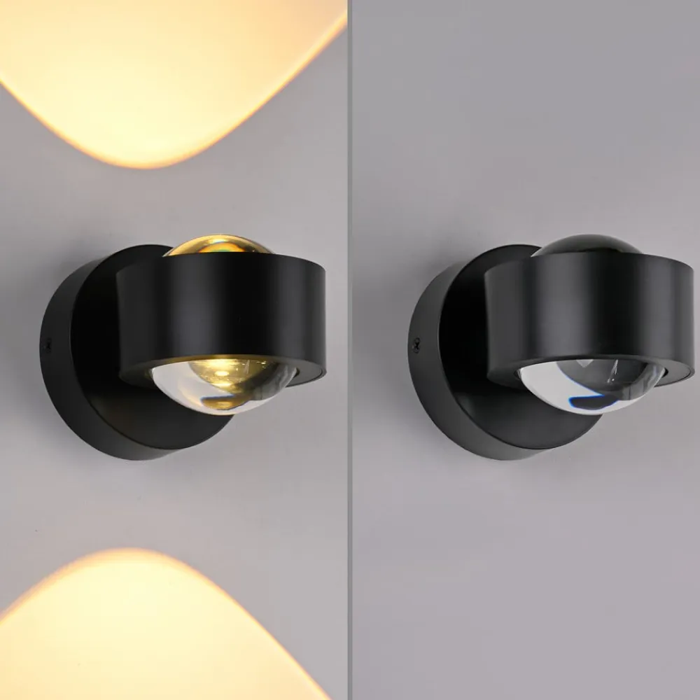 Schöner Wohnen SCHÖNER WOHNEN LED-væglampe Chia, sort, 3.000 K, op/ned