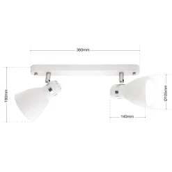 School loftspot, 2 lyskilder, hvidt^ORION Outlet