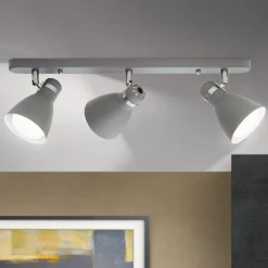 ORION Loftlamper|Spotlights>School loftspot, 3 lyskilder, gråt