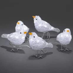 Konstsmide Christmas Sød udendørs dekoration LED-fuglekvintet