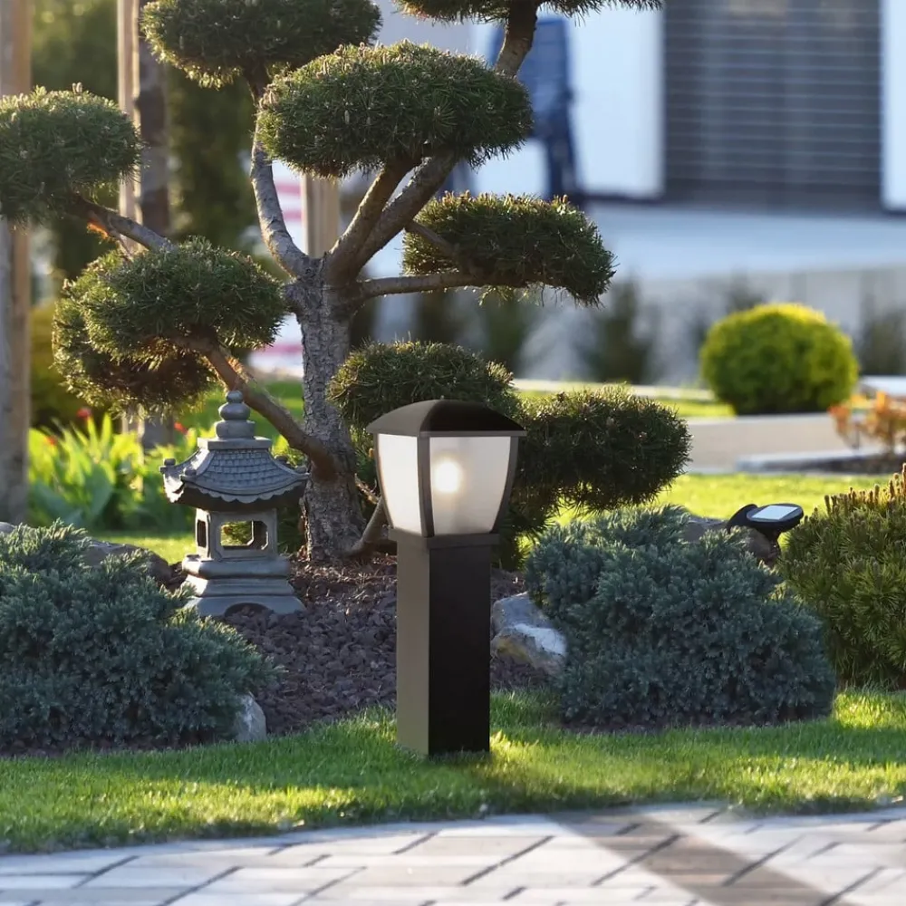 Searchlight Gadebelysning>Seattle pullert, IP44, sort, højde 73 cm, metal