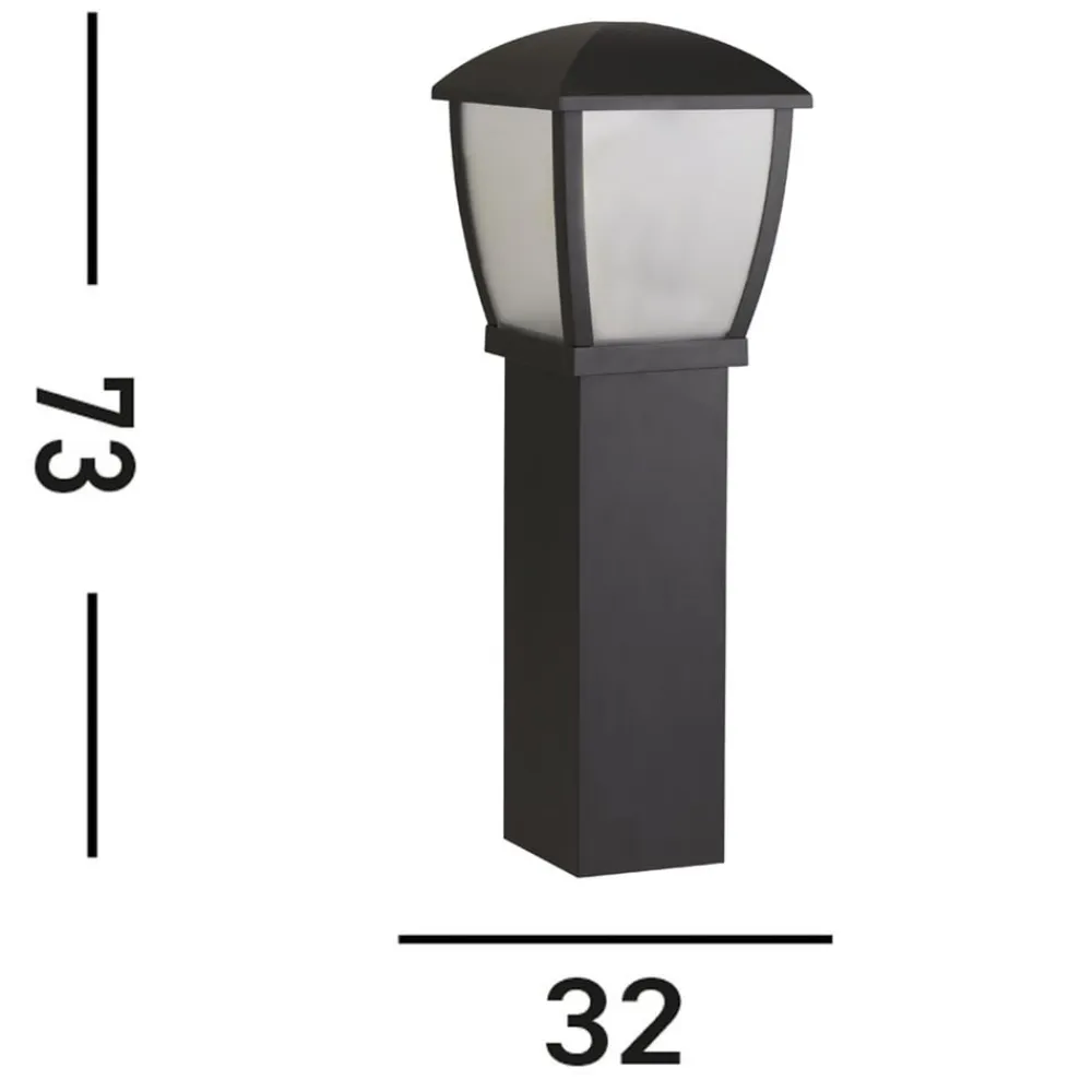 Searchlight Gadebelysning>Seattle pullert, IP44, sort, højde 73 cm, metal