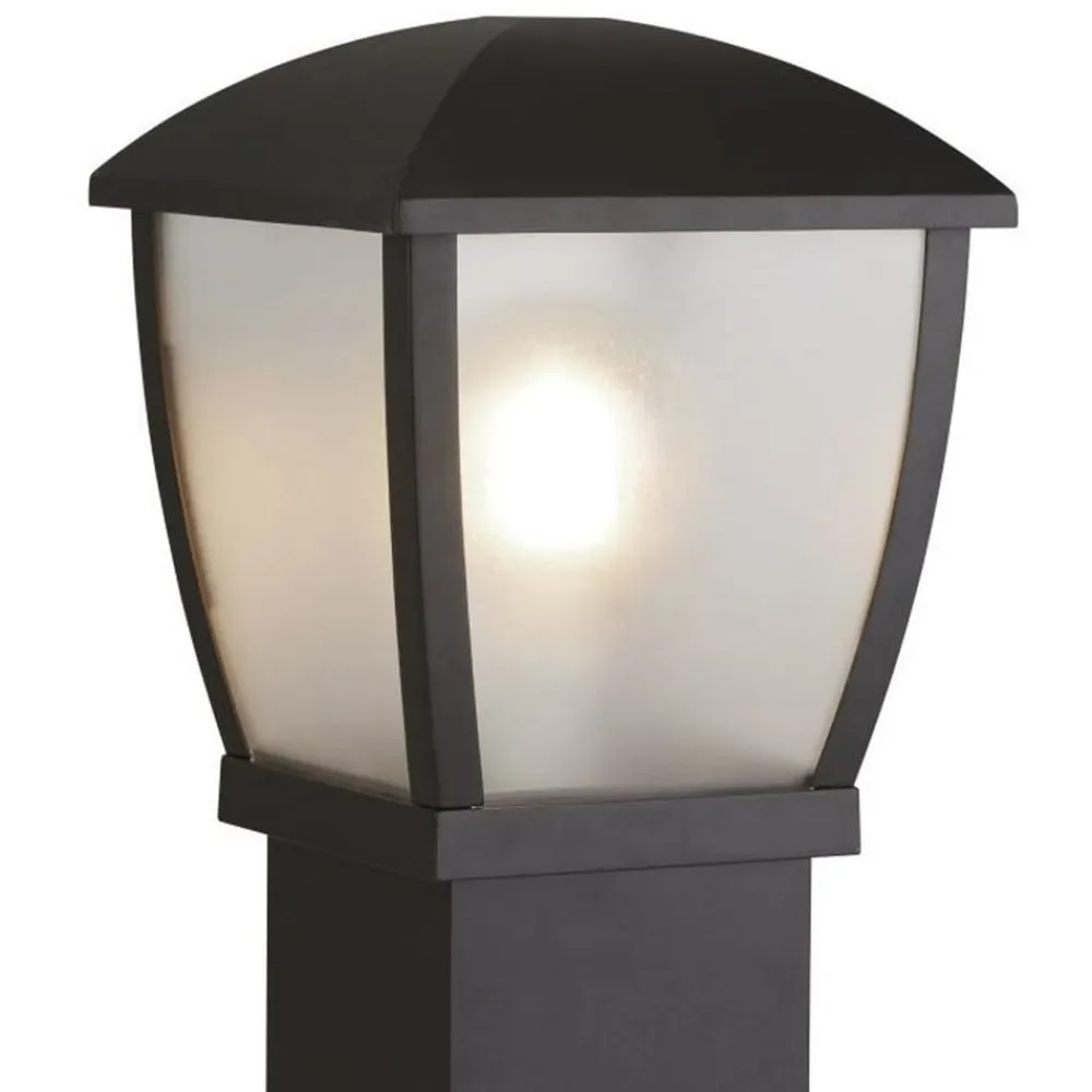 Searchlight Gadebelysning>Seattle pullert, IP44, sort, højde 73 cm, metal