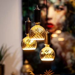 SEGULA floating globe twisted G150 E27 6 W grå