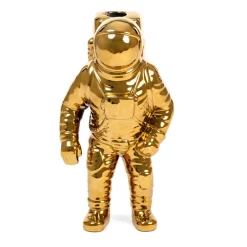 Cosmic Diner Starman-vase, guld. H 28 cm, porcelæn^SELETTI Discount