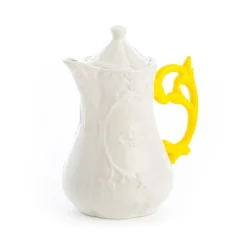 SELETTI I-Wares tekande, hvid/gul, 1,2 liter, porcelæn
