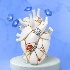 Love in Bloom Kintsugi-vase, farverig, porcelæn, guld^SELETTI Clearance