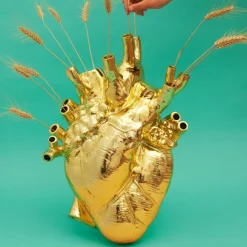 SELETTI Love in Bloom Kæmpe vase, guld, h 60 cm, glasfiber