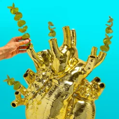 SELETTI Love in Bloom Kæmpe vase, guld, h 60 cm, glasfiber