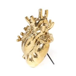 Love in Bloom-vase, guldfarvet, hjerteformet, porcelæn^SELETTI Sale