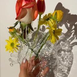 Love in Bloom-vase, klar, højde 24 cm, hjerteformet, glas^SELETTI Clearance