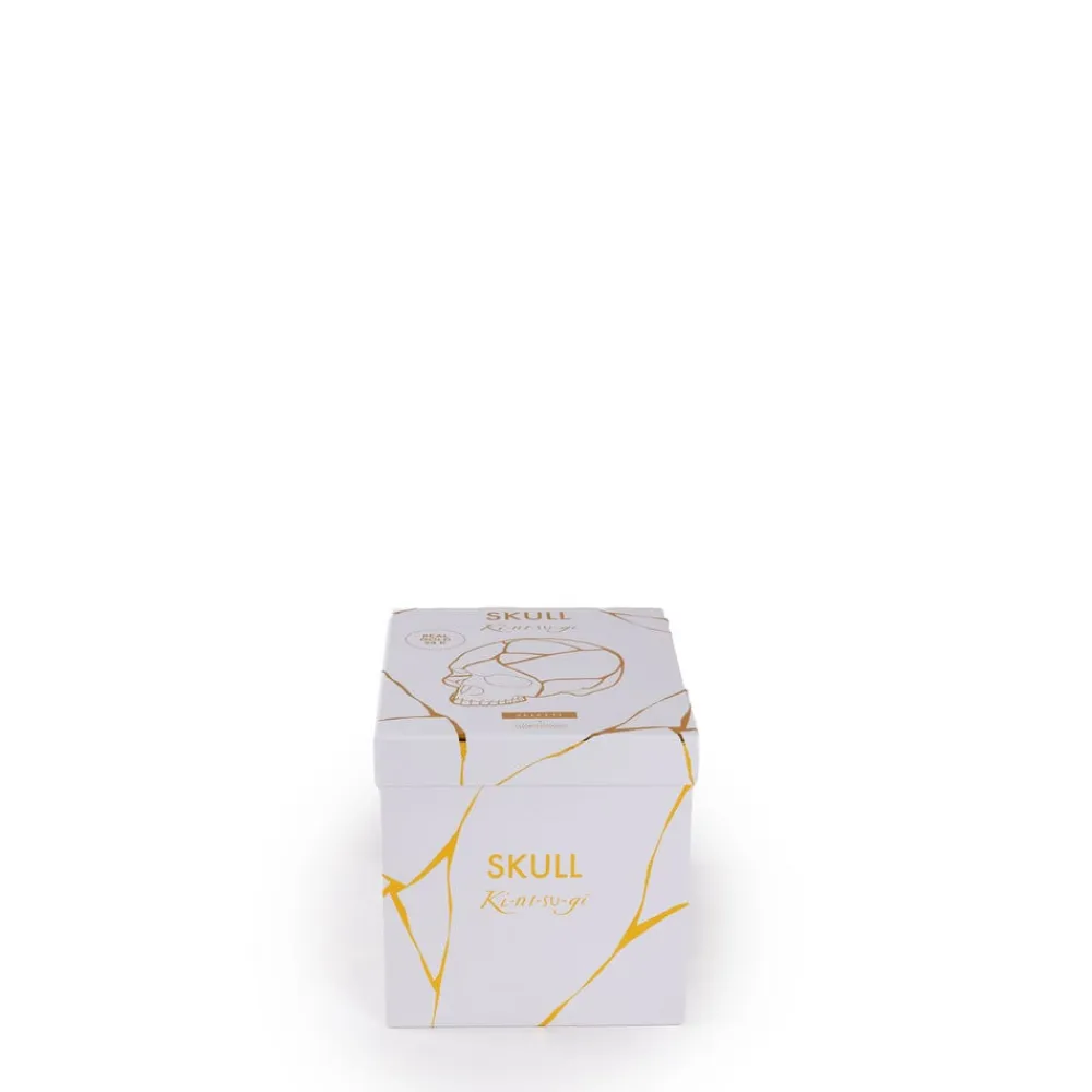 SELETTI Møbel Og Interiør>Skulptur Kintsugi Skull, hvid, porcelæn, guld