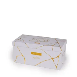 SELETTI sparegris Kintsugi, hvid / farverig, porcelæn, guld