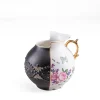 SELETTI Vase Hybrid Lfe, hvid/farvet, Ø 19,5 cm, porcelæn