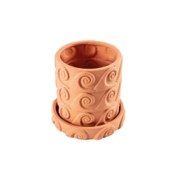 Vase Magna Graecia Onda, underkop, terracotta^SELETTI Hot