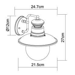 Globo Sella udendørs væglampe i rustfarvet stål