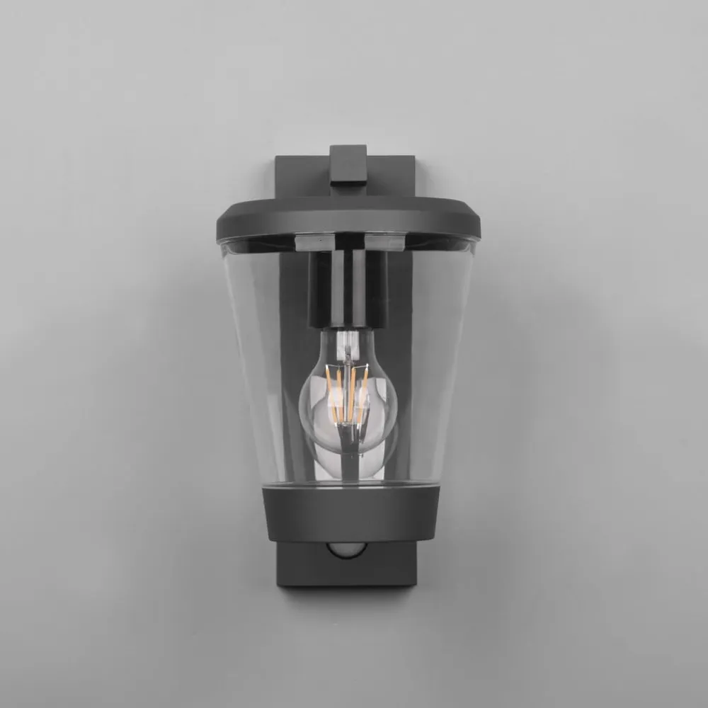 Sensor-udendørs væglampe CAVADO, antracit, højde 28 cm, IP44^Trio Lighting Outlet