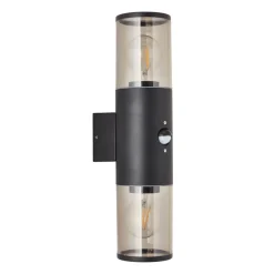 Brilliant Sergioro udendørs væglampe, 2 lyskilder med sensor