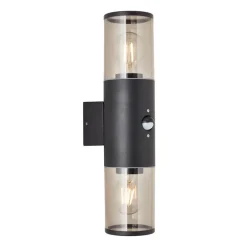 Brilliant Sergioro udendørs væglampe, 2 lyskilder med sensor