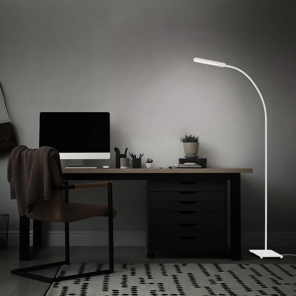 Briloner Servo LED-gulvlampe, kan dæmpes, CCT, hvid