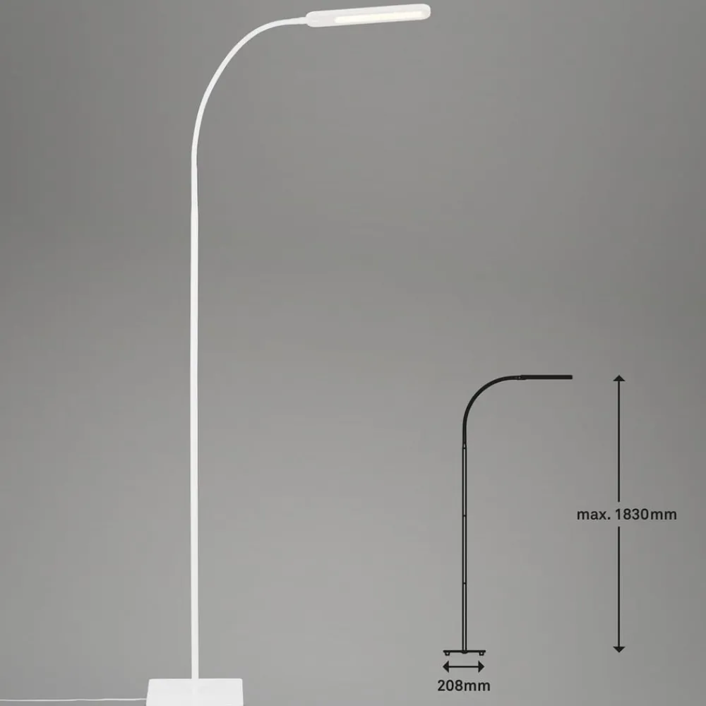 Briloner Servo LED-gulvlampe, kan dæmpes, CCT, hvid