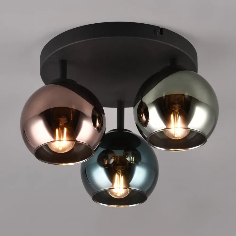 Reality Leuchten Loftlamper>Sheldon loftlampe med 3 glas-kugleskærme