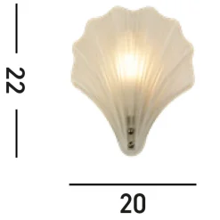 Searchlight Shell væglampe, hvid satineret, skalform, glas, IP44