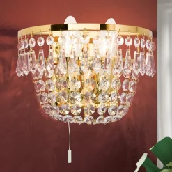 ORION Væglamper>SHERATA krystalvæglampe i guld