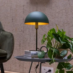 Lucide Bordlamper>Siemon bordlampe i stål, Ø 25 cm, grøn