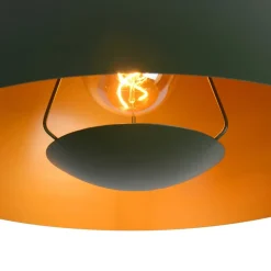 Siemon hængelampe af stål, Ø 40 cm, grøn^Lucide Online