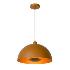 Lucide Pendellamper>Siemon hængelampe af stål, Ø 40 cm, okkergul