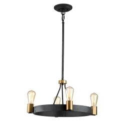 Silas lysekrone, sort, 4 lyskilder, Ø 54,9cm^Quintiesse