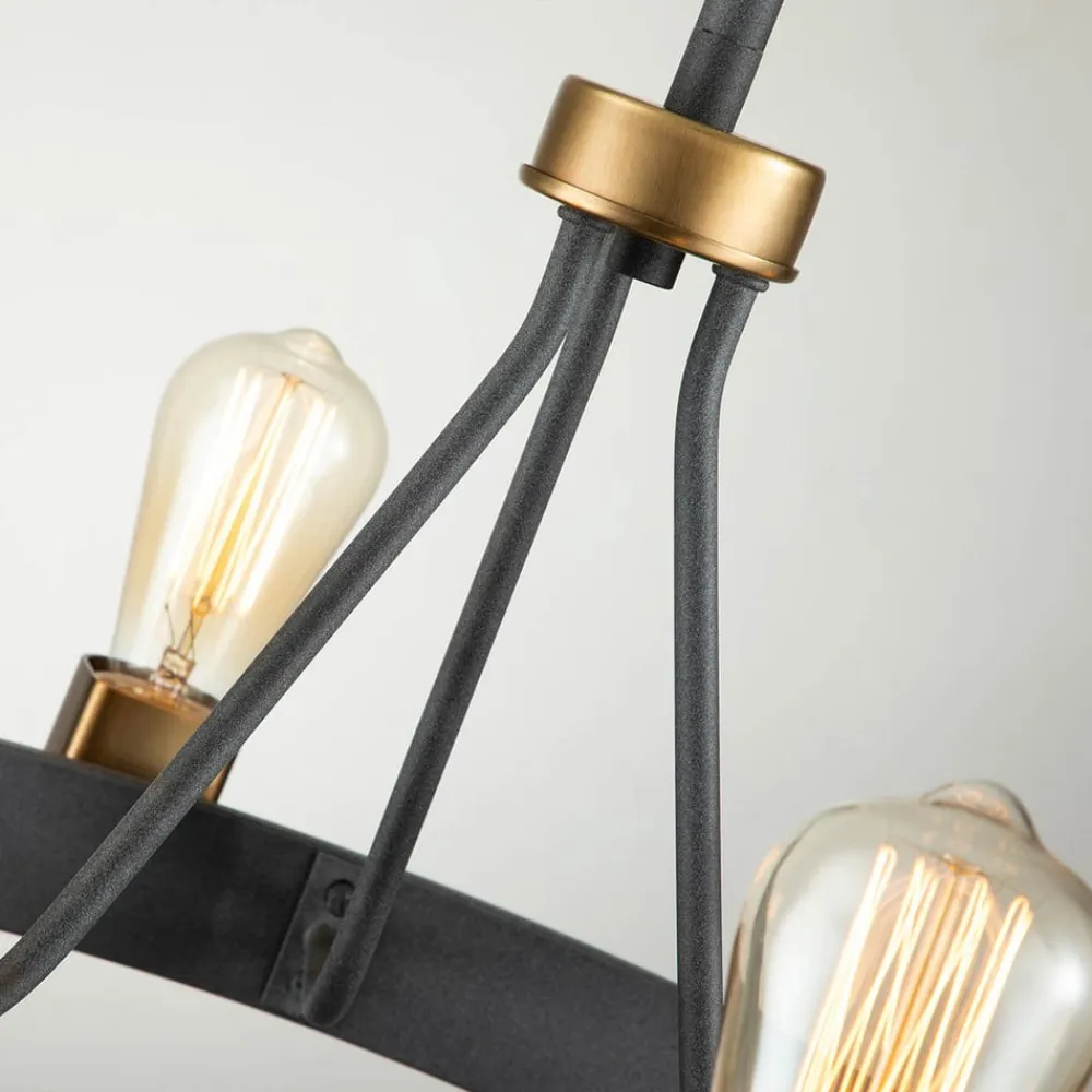 Silas lysekrone, sort, 4 lyskilder, Ø 54,9cm^Quintiesse