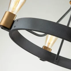 Silas lysekrone, sort, 4 lyskilder, Ø 54,9cm^Quintiesse