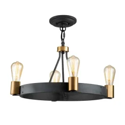 Silas lysekrone, sort, 4 lyskilder, Ø 54,9cm^Quintiesse