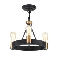 Silas lysekrone, sort, 3 lyskilder, Ø 42,2cm^Quintiesse