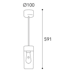 Moretti Luce Silindar 3358 hængelampe, messing antik/opal