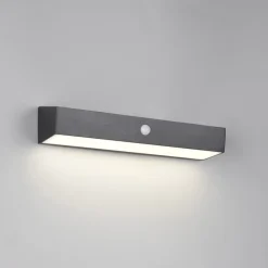 Reality Leuchten Silves solcellelampe til vægmontering, sort, sensor, IP44