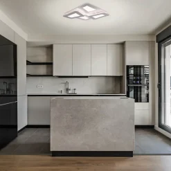 Simes loftlampe, hvid, metal, 48x48 cm, CCT, fjernbetjening^Näve Sale