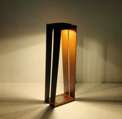 Les Jardins Skaal LED solcelle-lanterne med sensor, corten, 70 cm