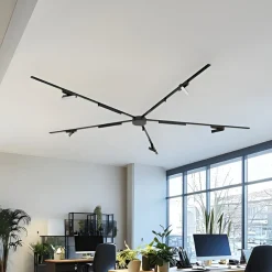 Lindby Skinne system 48V Lumaro, lysliste, 10 lyskilder, sort