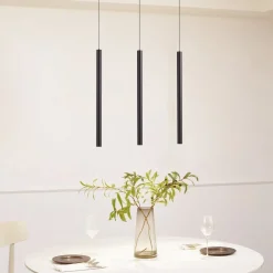 Lindby Skinne system 48V Lumaro, pendel, rørpære, 3 lyskilder, sort