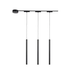 Lindby Skinne system 48V Lumaro, pendel, rørpære, 3 lyskilder, sort