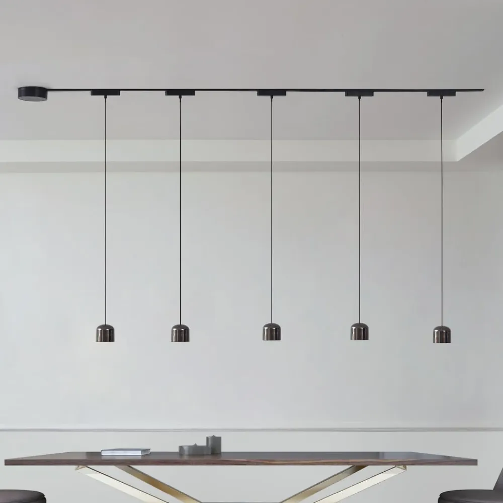 Skinne system 48V Lumaro, pendel, cylinder, 5 lyskilder, sort^Lindby Sale