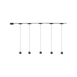 Skinne system 48V Lumaro, pendel, cylinder, 5 lyskilder, sort^Lindby Sale