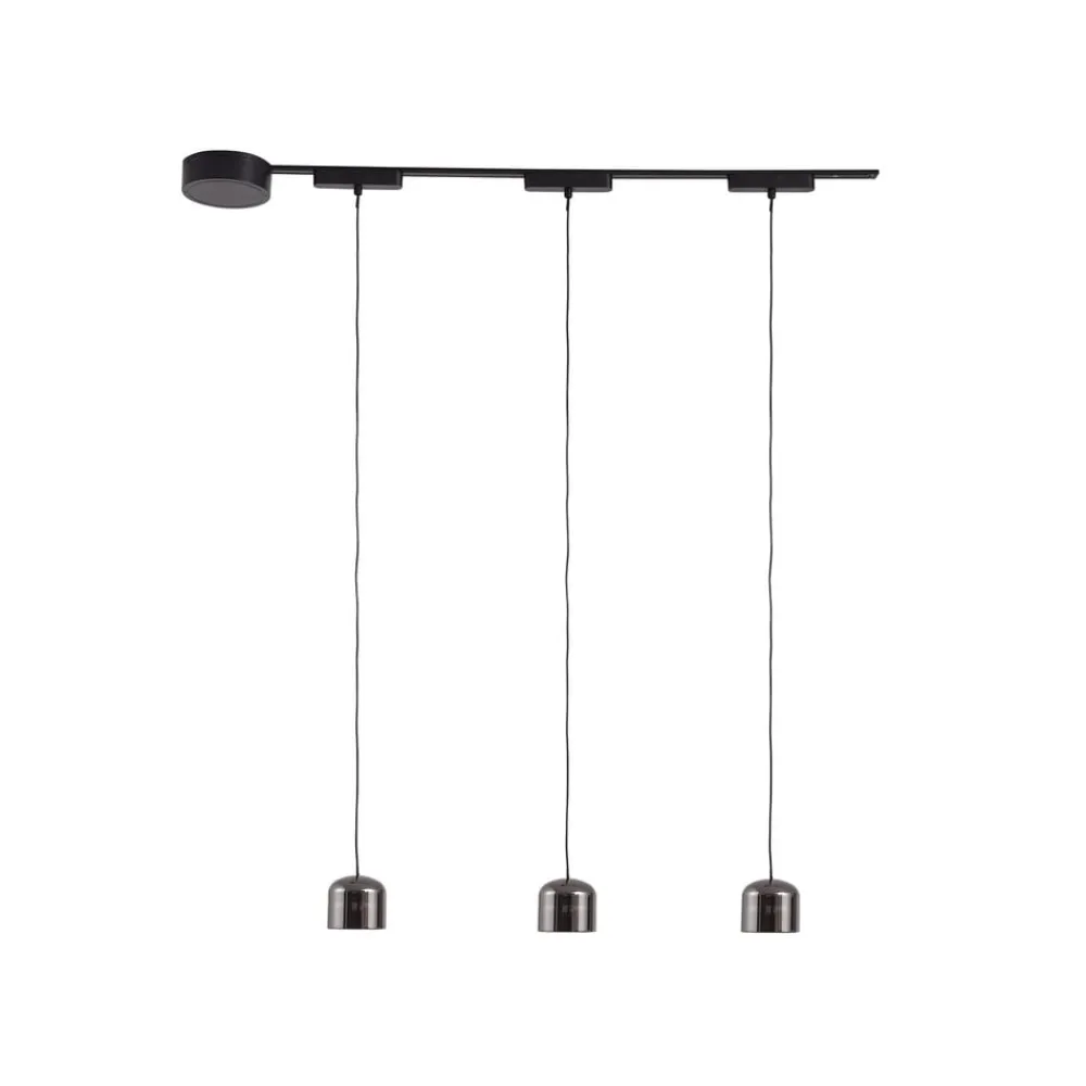 Lindby Skinne system 48V Lumaro, pendel, cylinder, 3 lyskilder, sort